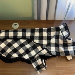 Eddie Bauer Black and White Plaid Dog Coat